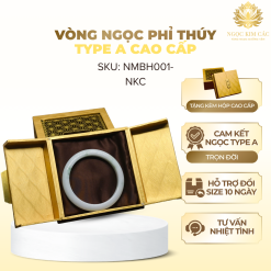 Vòng Ngọc Phỉ Thúy Type A Cao Cấp – Xanh Trắng Tự Nhiên – NMBH001-NKC