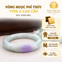 Vòng Ngọc Phỉ Thúy Type A Cao Cấp Tím Xanh Tự Nhiên - HP001-NKC