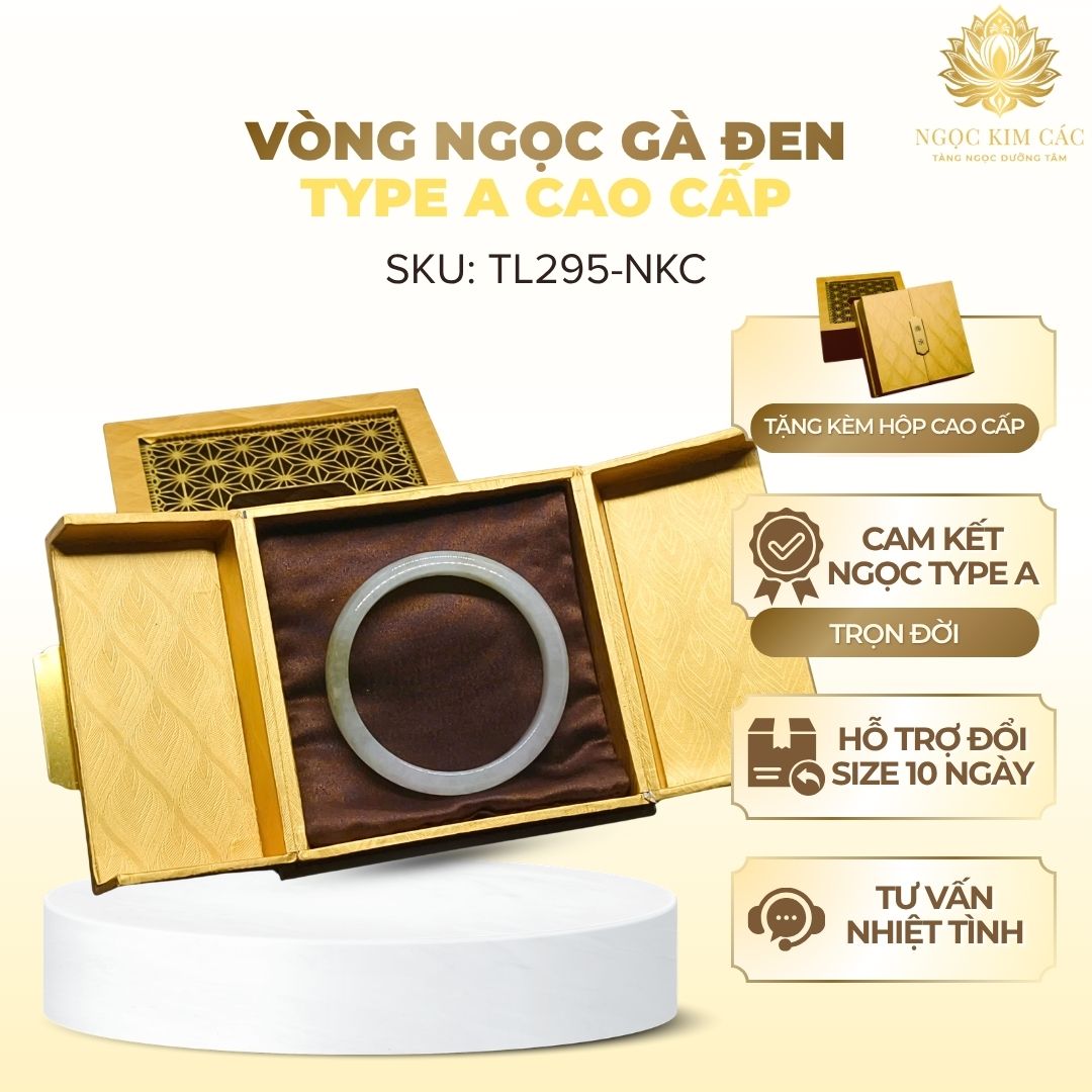 VÒNG NGỌC PHỈ THÚY TYPE A - GÀ ĐEN